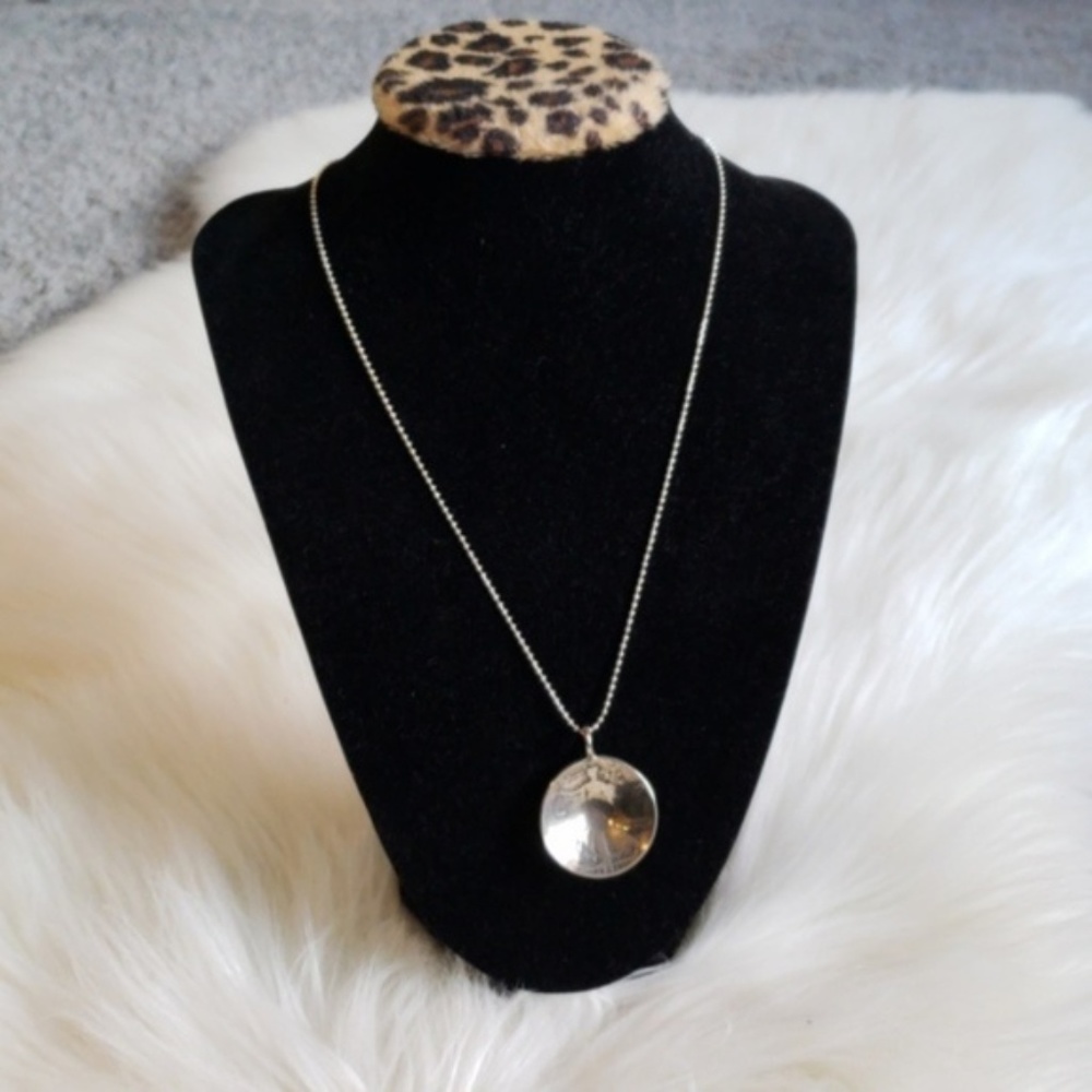 SOLD Silver Vintage Half Dollar Coin Pendant Necklace
